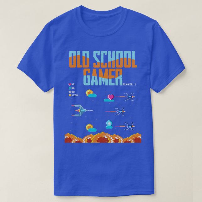 T-shirt Gamer Old School Gamer (Design devant)