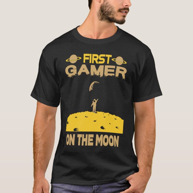 T-shirt Gamer On The Moon (Devant)