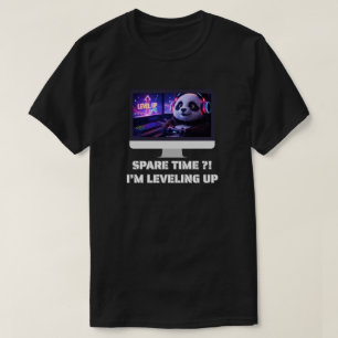 T-shirt Gamer Panda en train de monter de niveau Neon Art