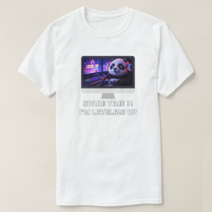 T-shirt Gamer Panda en train de monter de niveau Neon Art