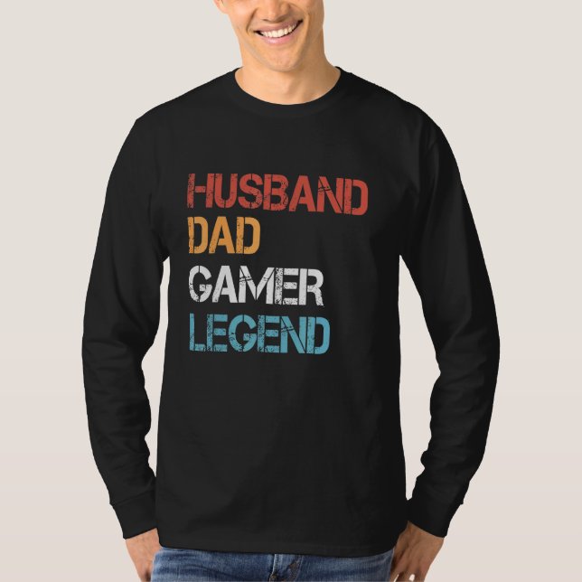 T-shirt Gamer Papa Mari Papa Vidéo Jeu Légende Pères Da (Devant)