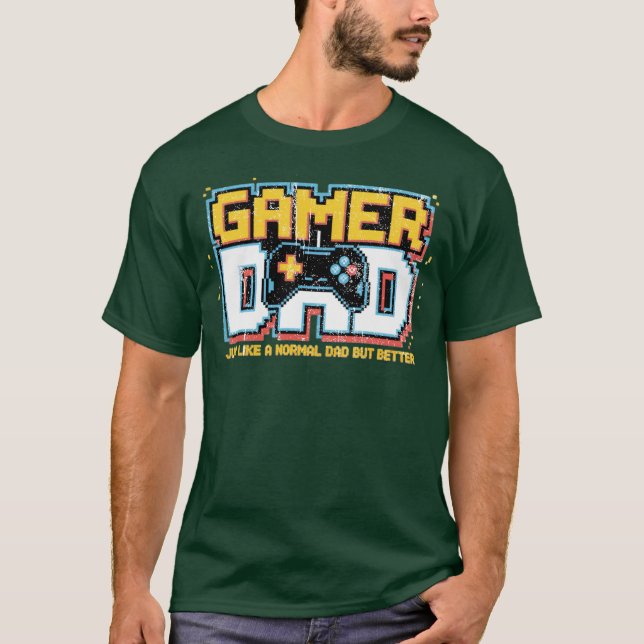 T-shirt Gamer Papa pour la Fête des pères et tous les jour (Devant)