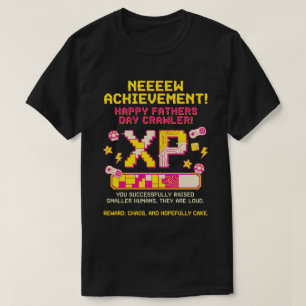 T-shirt Gamer Papa Réussite Barre d'XP Drôle Fête des Père