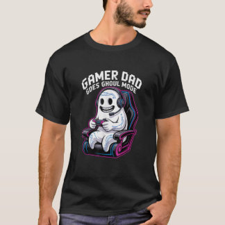 T-shirt Gamer Papa Va Ghoul Mode Drôle Halloween Pixel Gh
