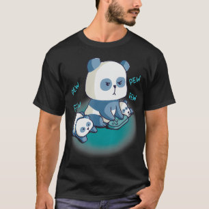 T-shirt Gamer Parent Maman Papa Enfant Panda Ours Vidéo Ne