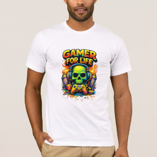T-shirt Gamer Pour La Vie – Conception De Gaming Bold Skul