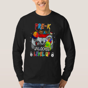 T-shirt Gamer Préscolaire Débloqué Niveau Supérieur C'est 