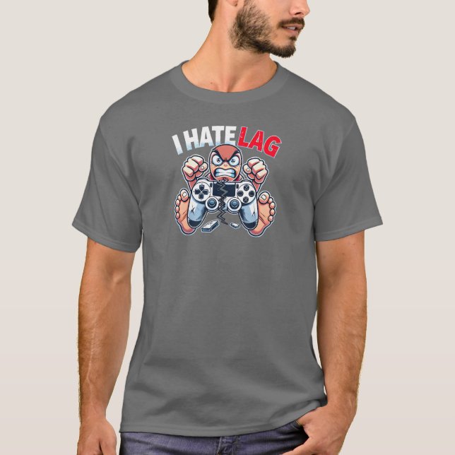 T-shirt Gamer Rage : Je déteste Lag (Devant)