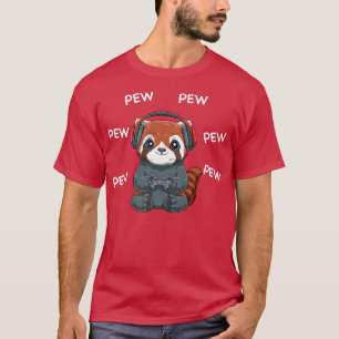 T-shirt Gamer Red Panda - Jeu en ligne Ordinateur Vidéo Ga