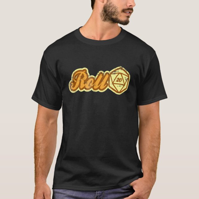 T-shirt Gamer Retro Roll 20 Rpg (Devant)
