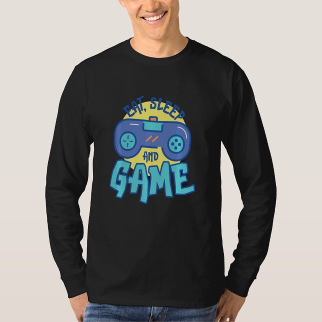 T-shirt Gamer Routine Manger Jeux de sommeil Répéter (Devant)