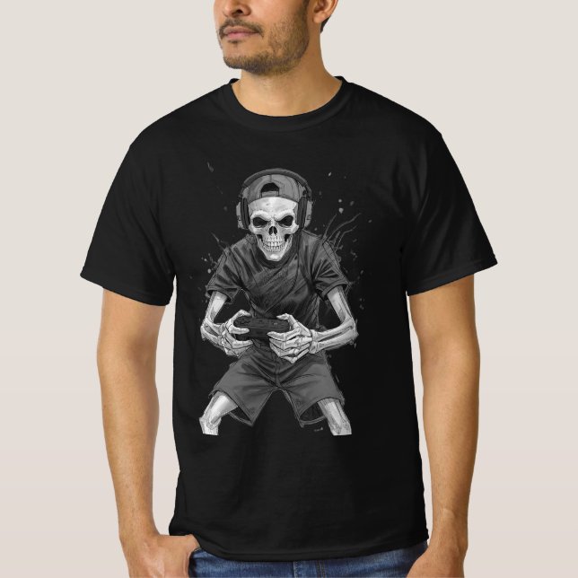 T-shirt Gamer Skeleton  (Devant)