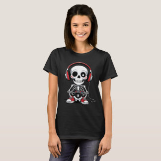 T-shirt Gamer Skeleton - Funny Halloween Gaming