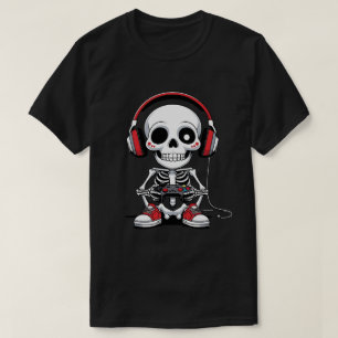 T-shirt Gamer Skeleton - Funny Halloween Gaming