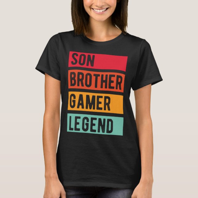 T-shirt Gamer Son Brother Husband Dad Video Game Legend (Devant)