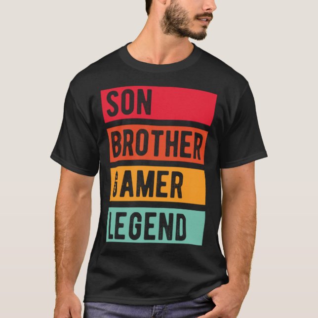 T-shirt Gamer Son Brother Husband Dad Video Game Legend (Devant)