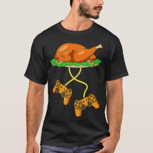 T-shirt Gamer Thanksgiving Turkey Video Games Kids Boys