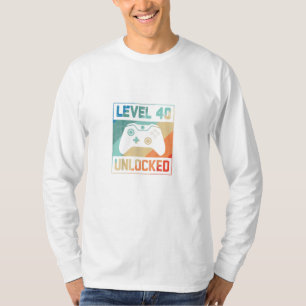 T-shirt Gamer vidéo de chemise déverrouillée de niveau 40