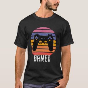 T-shirt Gamer Vidéo Rétro Contrôleur Jeux Jeu Garçons Gir