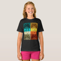 T-Shirt GAMER VINTAGE manette de jeu vidéo