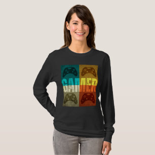 T-Shirt GAMER VINTAGE manette de jeu vidéo