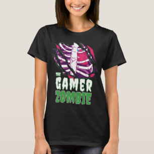 T-shirt Gamer Zombie Funny Halloween Famille Zombie Mat