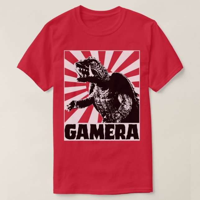 T-shirt GAMERA 1965 Soleil levant pour tee - shirts rouges (Design devant)