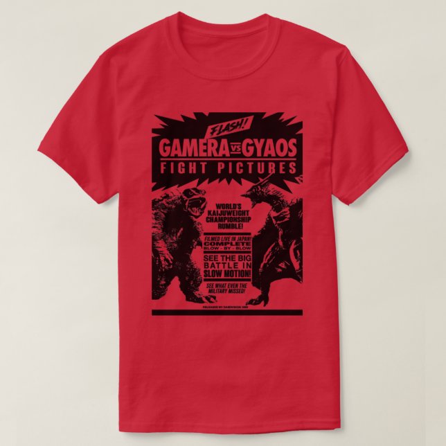 T-shirt GAMERA contre GYAOS COMBATTRE 1 (Design devant)