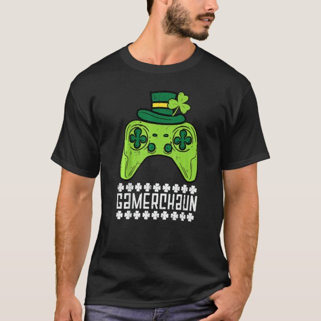 T-shirt Gamerchaun Irlandais Gamer Paddles Hommes St Patri (Devant)
