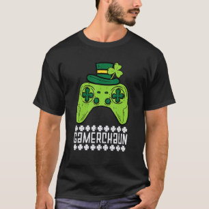 T-shirt Gamerchaun Irlandais Joueur Fête Des Hommes De La