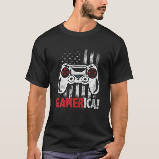 T-shirt Gamerica Vidéo Jeu 4 juillet Boys American Flag