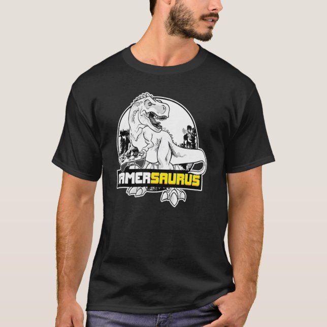 T-shirt Gamersaurus Gamer Dinosaur jeu vidéo (Devant)