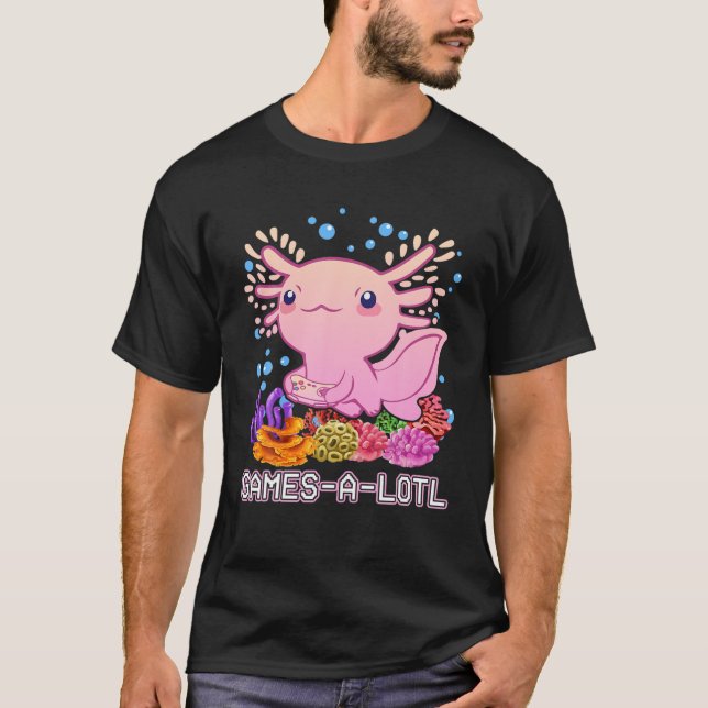 T-shirt Gamesalotl Gamer Cute Axolotl Kawaii Anime Pastel (Devant)