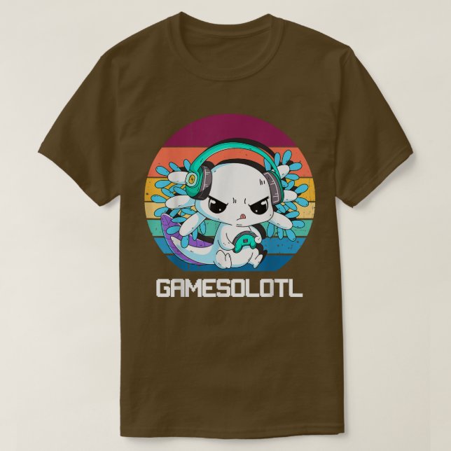 T-shirt Gamesolotl Aolotl Vidéo Gamer Kawaii Pastel Goth A (Design devant)