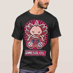 T-shirt Gamesolotl Axolotl Cute Kawaii Anime Gaming Kids B