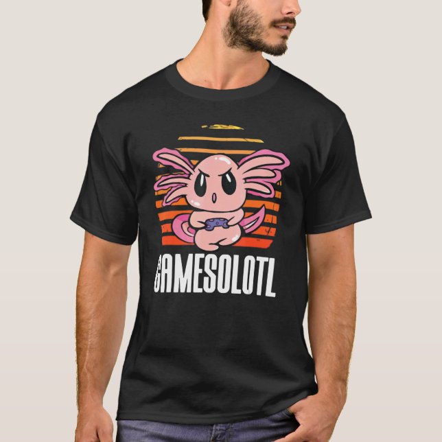 T-shirt Gamesolotl Axolotl Gamer Jouer à des jeux vidéo (Devant)