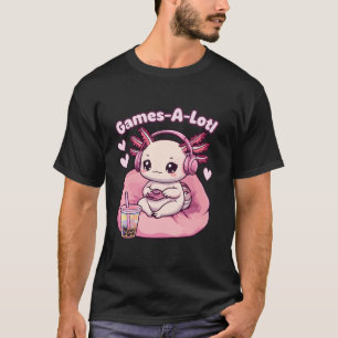 T-shirt Gamesolotl Axolotl Jeux Vidéo Rose Cute Kawaii Ax