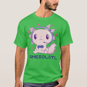 T-shirt Gamesolotl Axolotl Poisson Jouer Jeux Vidéo Lizar