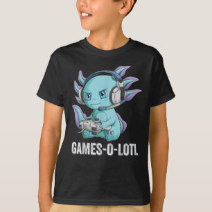 T-shirt Gamesolotl Axolotl Vidéo Gamer Kawaii Anime garçon