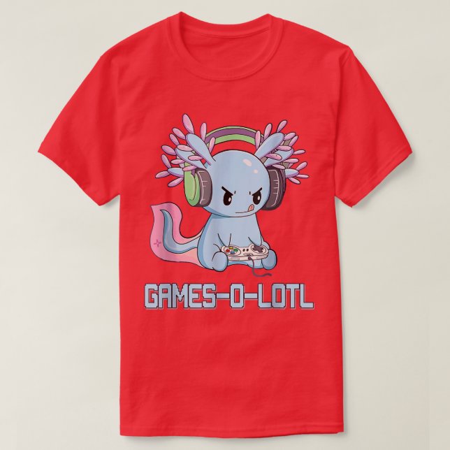 T-shirt Gamesolotl Axolotl Vidéo Gamer Kawaii Pastel Goth  (Design devant)