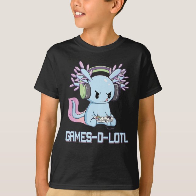 T-shirt Gamesolotl Axolotl Vidéo Gamer Kawaii Pastel Goth (Devant)