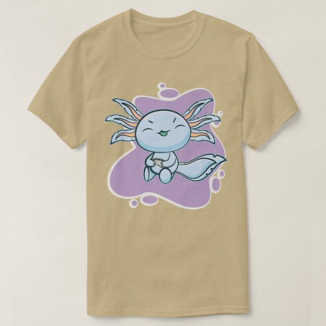 T-shirt Gamesolotl Blue Aolotl Jouer Video Gamer Marcher (Design devant)