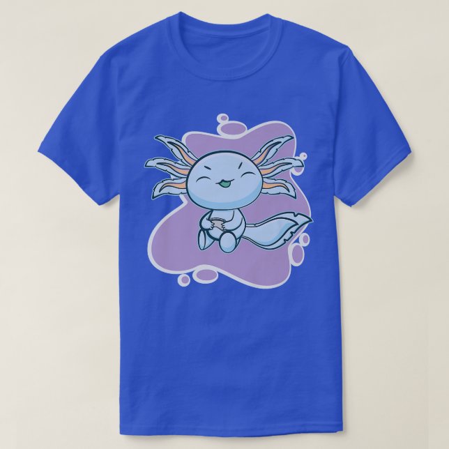 T-shirt Gamesolotl Blue Aolotl Jouer Video Gamer Marcher (Design devant)