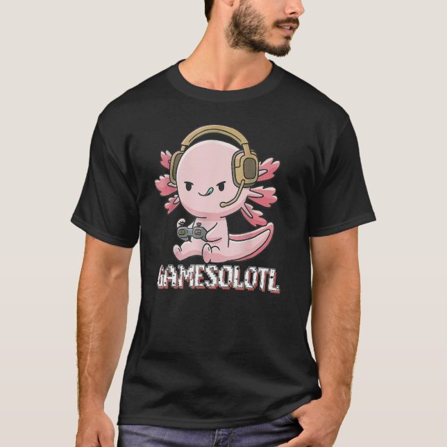 T-shirt Gamesolotl Cute Axolotl Vidéo Jeu Garçons Gi (Devant)