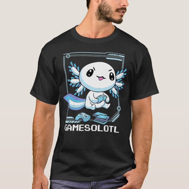 T-shirt Gamesolotl Gamer Axolotl Fish Jouer Jeux Vidéos (Devant)