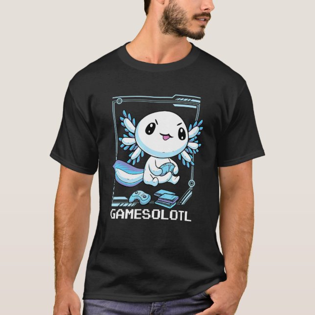 T-shirt Gamesolotl Gamer Axolotl Fish Jouer Jeux Vidéos (Devant)