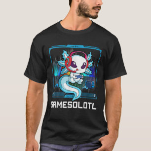 T-shirt Gamesolotl Gamer Axolotl Jouer Jeux Vidéos Garçons