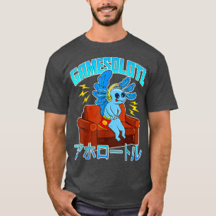 T-shirt Gamesolotl Gamer Fish Aolotl Playing Video Games K