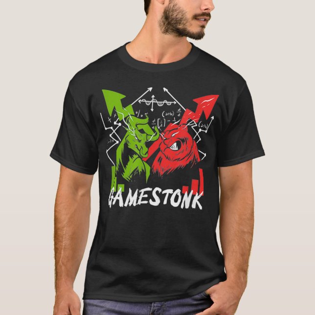 T-shirt Gamestonk YOLO Wall Street Short Squeeze Stock (Devant)