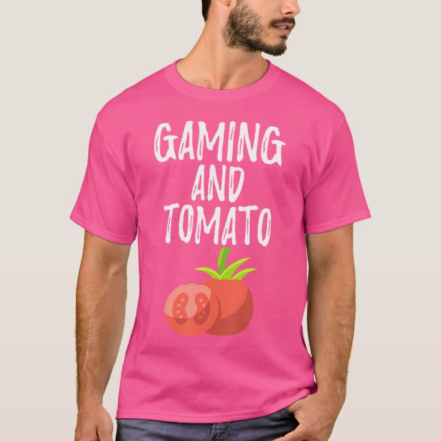 T-shirt Gaming And Tomato For Gamer And Gardening Lover (Devant)